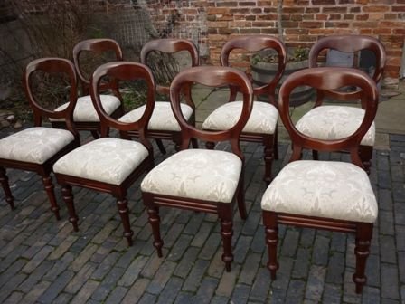 Antique Victorian Dining Chairs Set 8