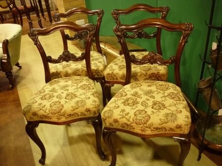 Antique Victorian Dining Chairs Set 4
