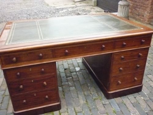 Antique Victorian Partners Desk
