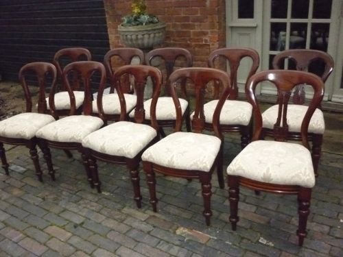 Antique Victorian Balloon Back Dining Chairs