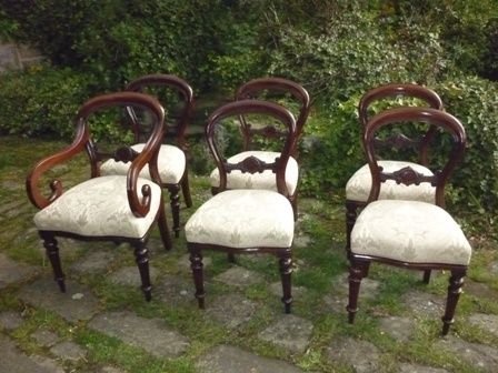 Antique Victorian Dining Chairs Balloon Backs