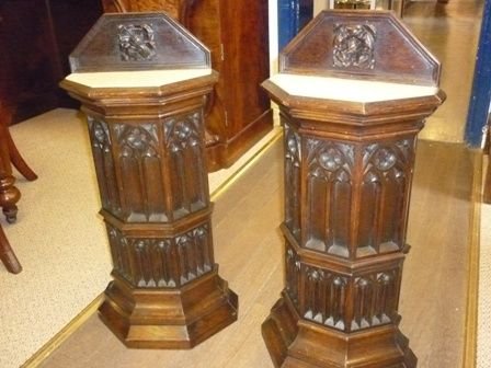 Antique Victorian Pedestals Pair