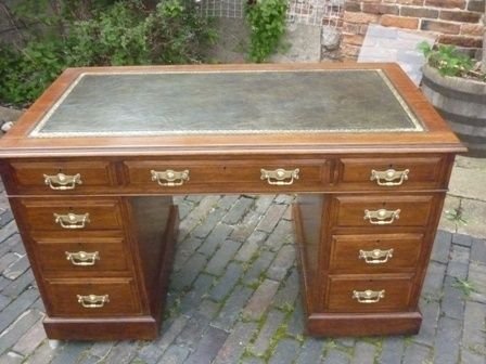 Antique Victorian Pedestal Desk