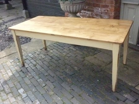 Antique Victorian Pine Farm House Table