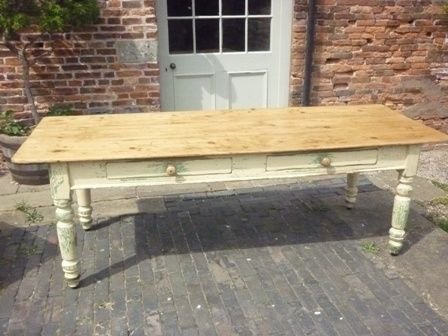 Antique Victorian Pine Farmhouse Table
