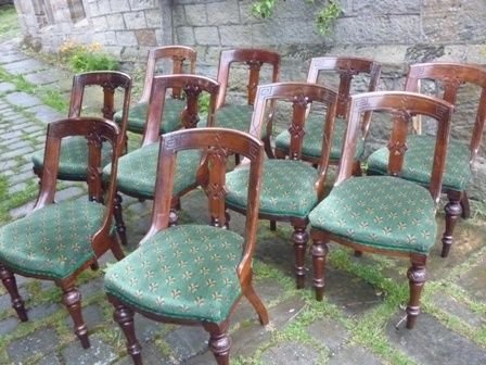 Antique Victorian Dining Chairs Set 10