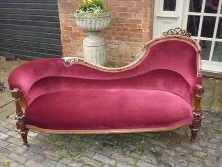 Antique Victorian Chaise Longue Sofa Settee