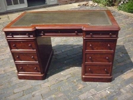 Antique Victorian Pedestal Desk
