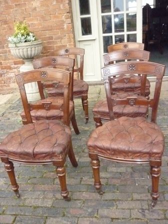 Antique Victorian Dining Chairs Set 6