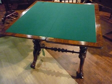 Antique Victorian Walnut Games Table