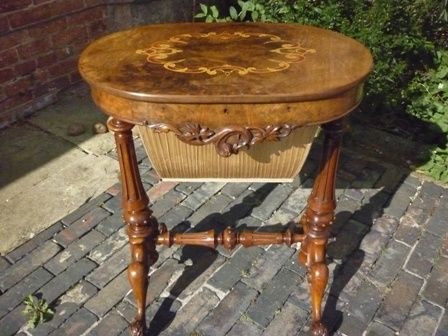 Antique Victorian Sewing Table