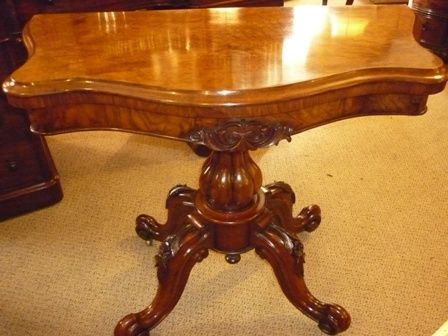 Antique Victorian Walnut Card Table