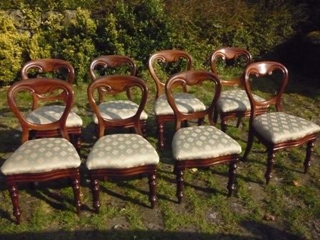 Antique Victorian Balloon Back Dining Chairs