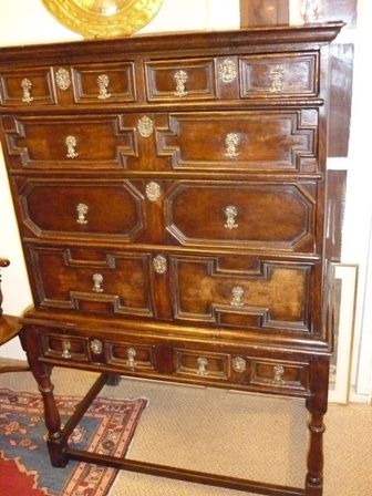 Antique Oak Chest on Stand