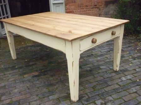 Antique Victorian Pine Farmhouse Kitchen Tablle