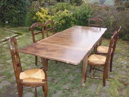 Antique French Extending Table and Six Chairs
