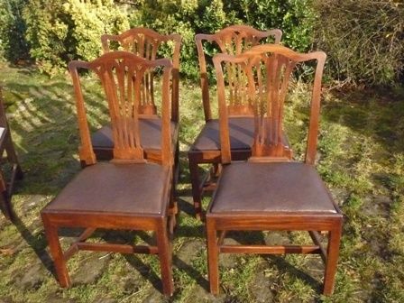 Antique Georgian Dining Chairs Set 4