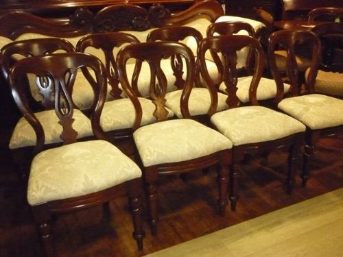 Antique Victorian Mahogany Balloon Back Chairs