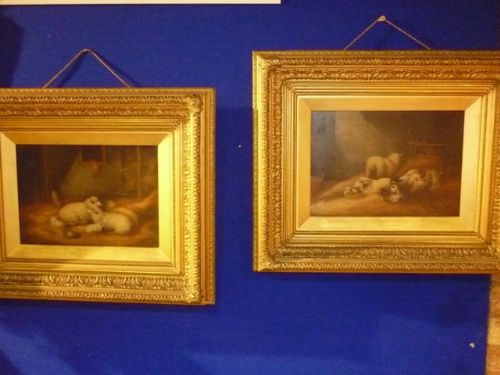 Antique Oil Paintings Animal Subject H Jackson