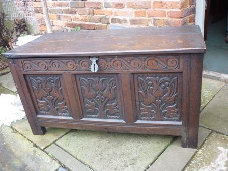 Antique Oak Blanket Box/coffer/kist