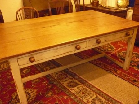 Antique Victorian Pine Farmhouse Table