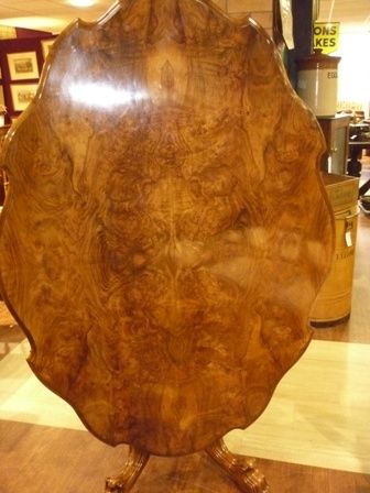 Antique Victorian Burr Walnut Loo Table