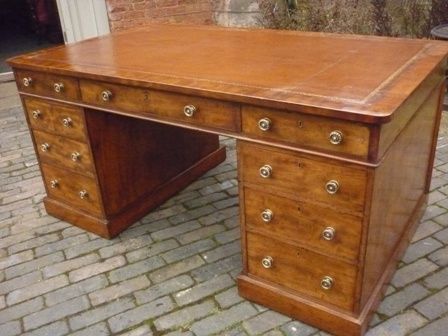 Antique Georgian Mahogany Partners Pedestal Desk