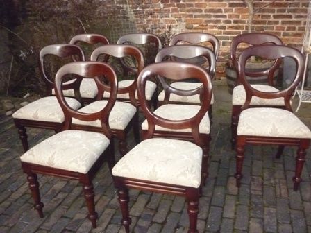 Antique Victorian Balloon Back Dining Chairs