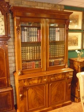 Antique Victorian Mahogany Library Bookcase