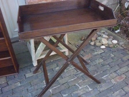 Antique Victorian Butlers Tray and Stand