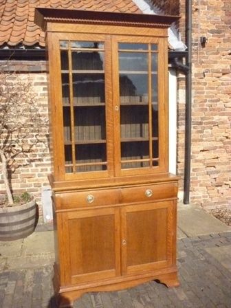Antique Victorian Library Bookcase Oak