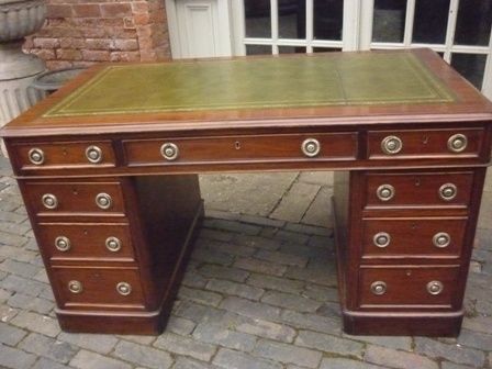 Antique Victorian Pedestal Desk