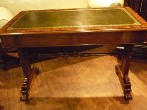 Antique Victorian 2 Drawer Library Table