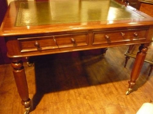 Antique Victorian 2 Drawer Library Table