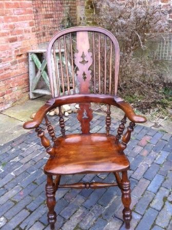 Antique Victorian Broad Arm Windsor Chair
