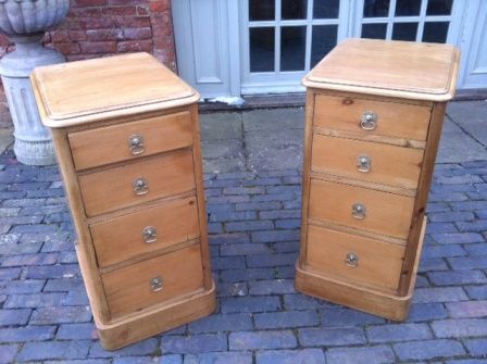 Pair of Antique Victorian Pine Bedside Chests