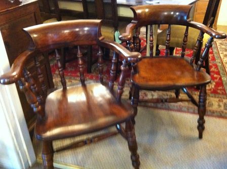 Antique Victorian Captains Chairs/ Smokers Bows