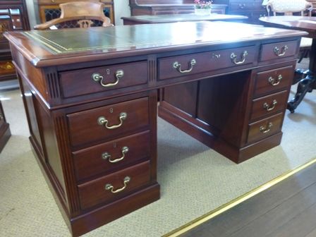 Antique Mahogany Pedestal Desk