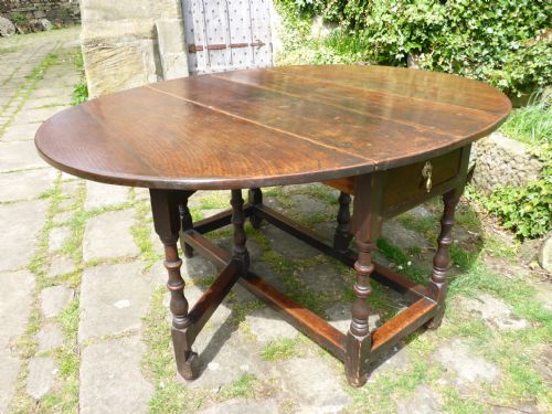 Antique 17th Century Oak Gate Leg Table
