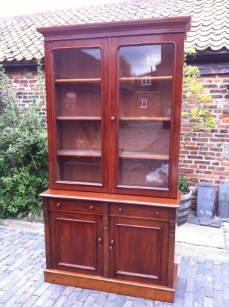 Antique Victorian Library Bookcase Mahogany