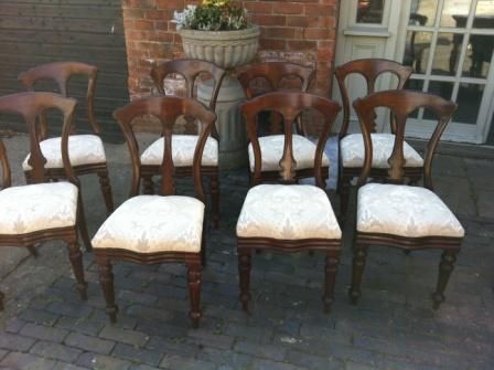 Set of 8 Antique Victorian Dining Chairs Mahogany