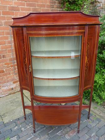 Antique Victorian Inlaid Display Cabinet