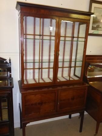 Antique Mahogany Display Bookcase