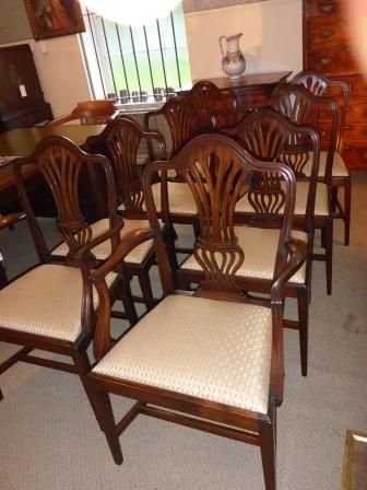 Antique Mahogany Dining Chairs Set 8