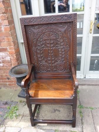Antique 17th Century Chair /Table-monks Bench
