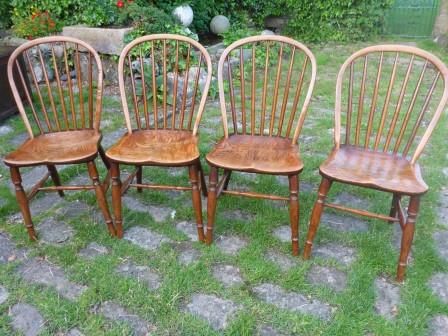 Antique Kitchen Chairs Set Marsh Sleaford, Rare