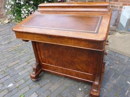 Antique Victorian Walnut Davenport Double Sided