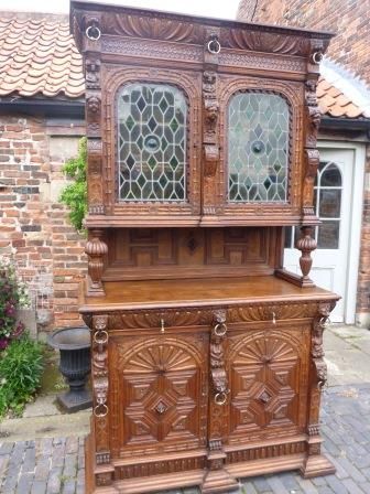 Antique Victorian Cupboard Bookcase Mock Tudor