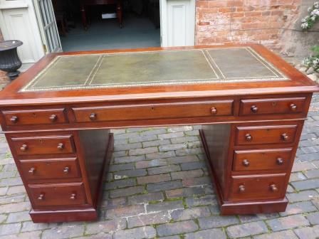 Antique  Mahogany Pedestal Desk