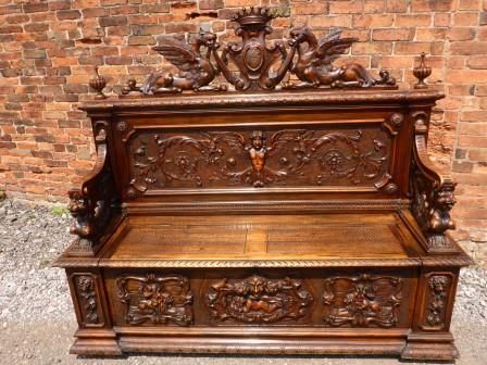 Magnificent Antique Victorian Monks Bench/settle